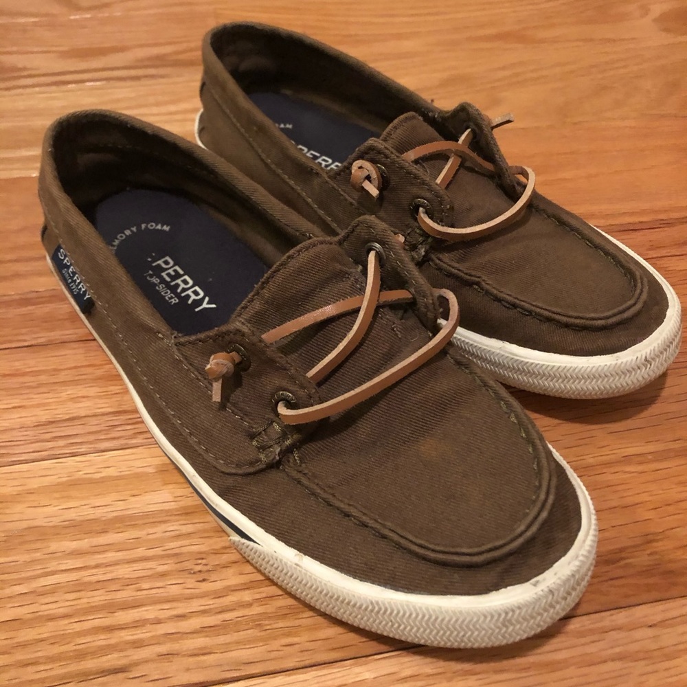 Olive Green Sperry Topsiders
